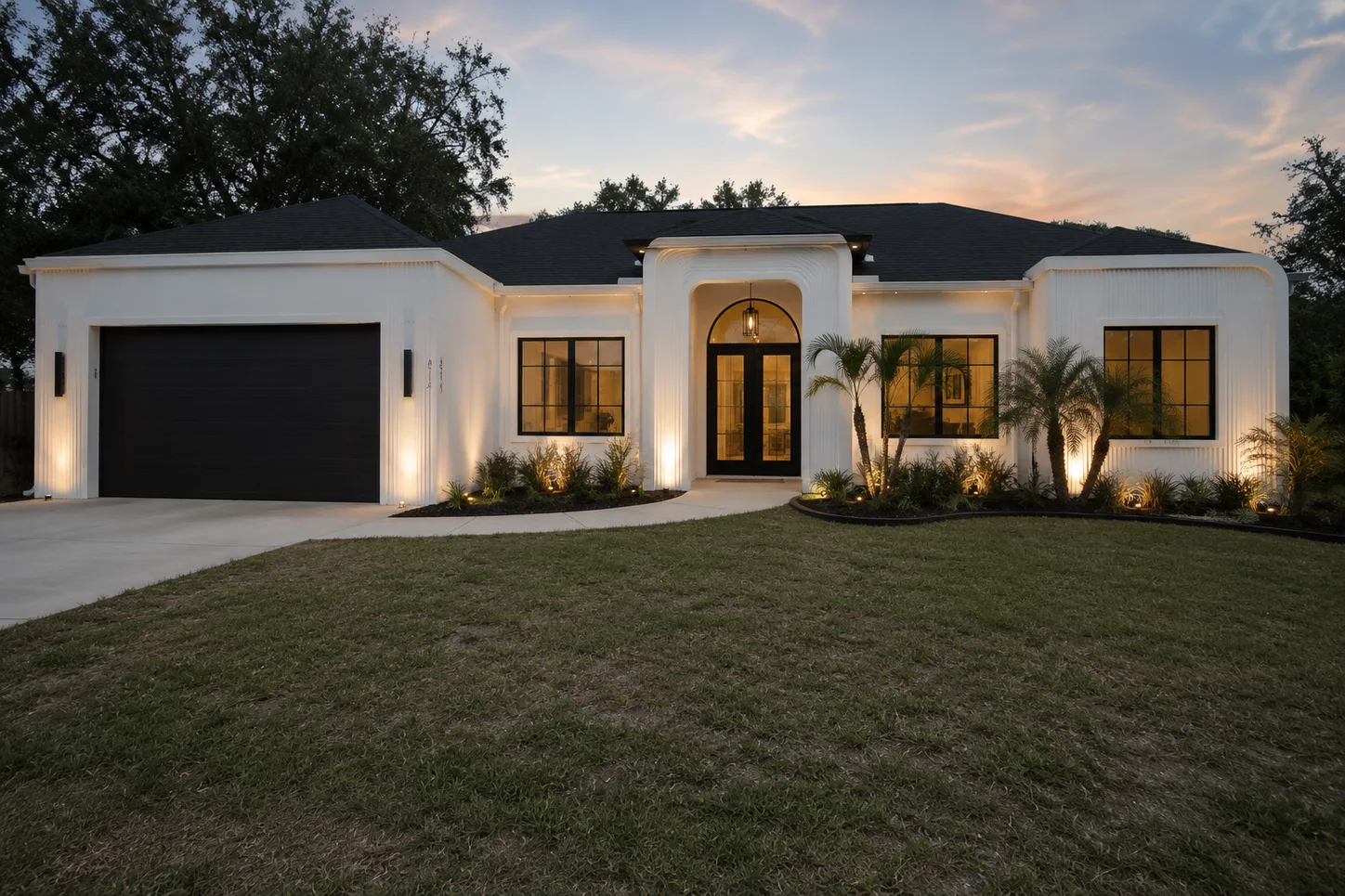 After: Blue stucco ranch to modern white