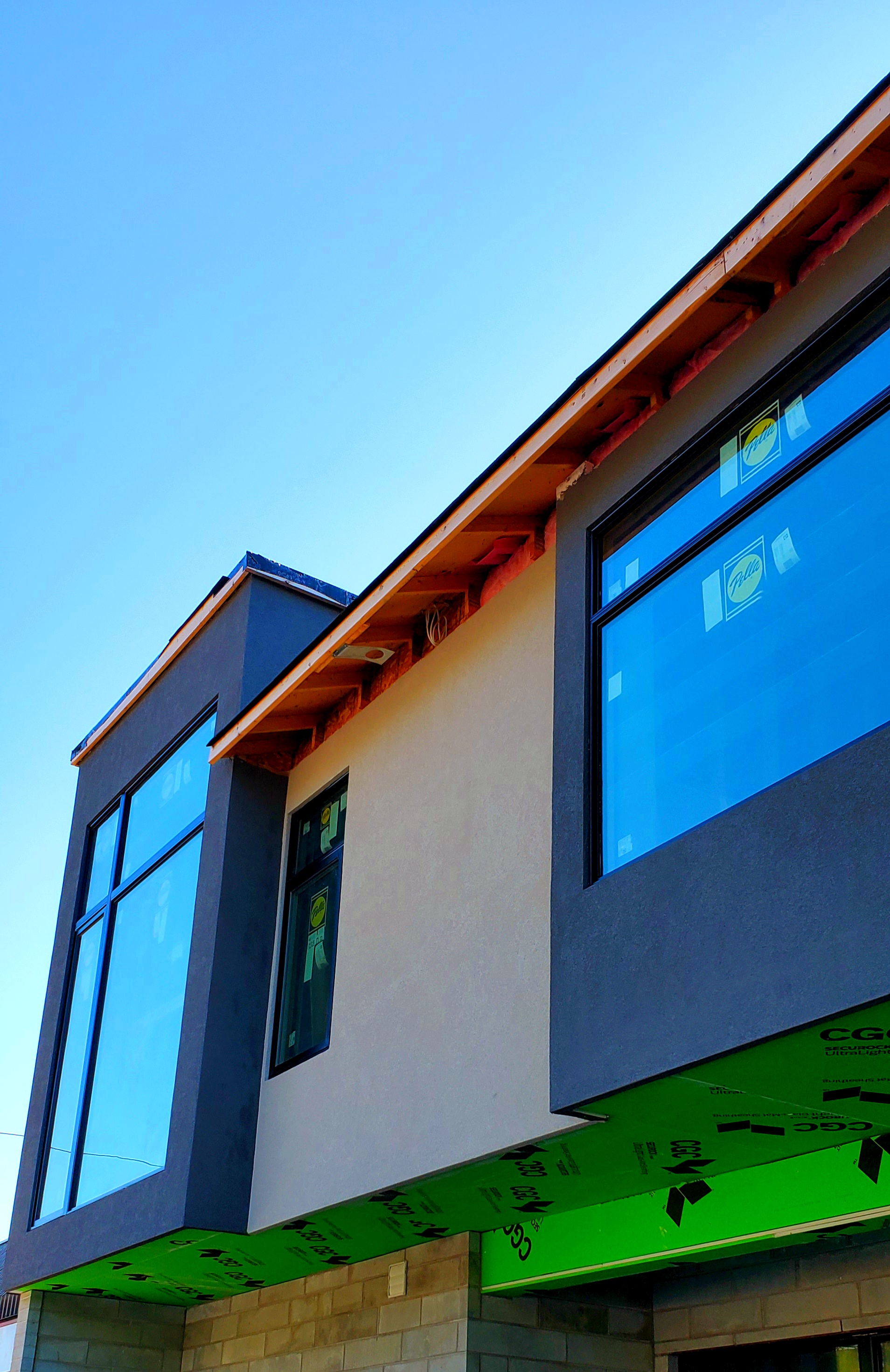 Foundation parging exterior detail